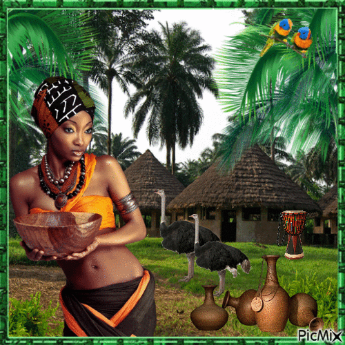 Африканский пейзаж - GIF animasi gratis