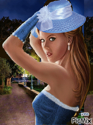LADY IN BLUE - Free animated GIF