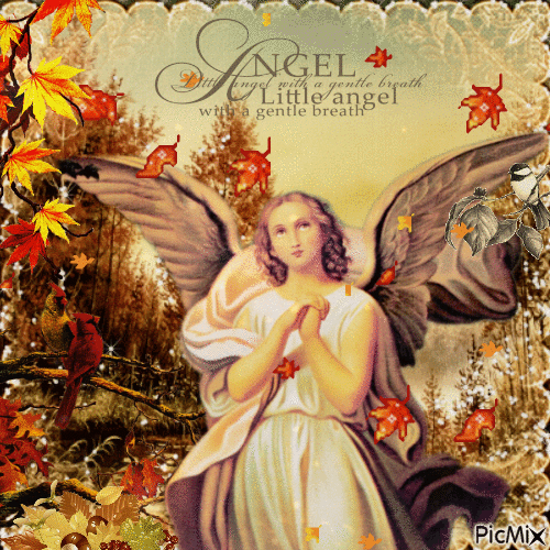 Wunderschöner Schutzengel für den Herbst - Gratis animeret GIF