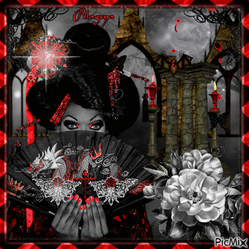 Geisha gothique - Бесплатный анимированный гифка