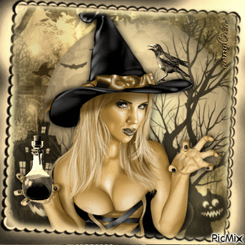 Halloween witch - Darmowy animowany GIF