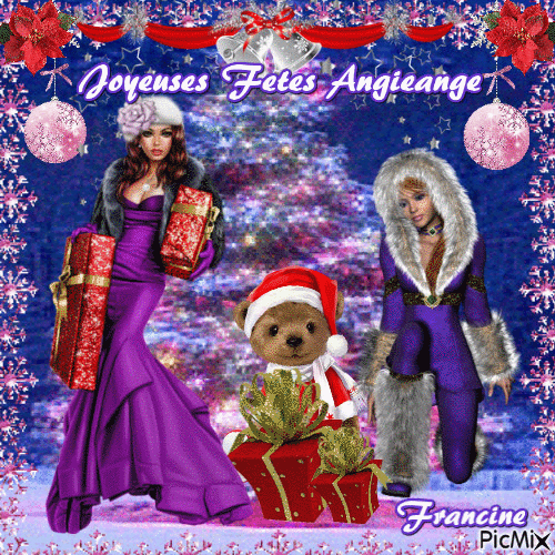 Passe de tres Joyeuses Fetes Angieange ♥♥♥ - Darmowy animowany GIF