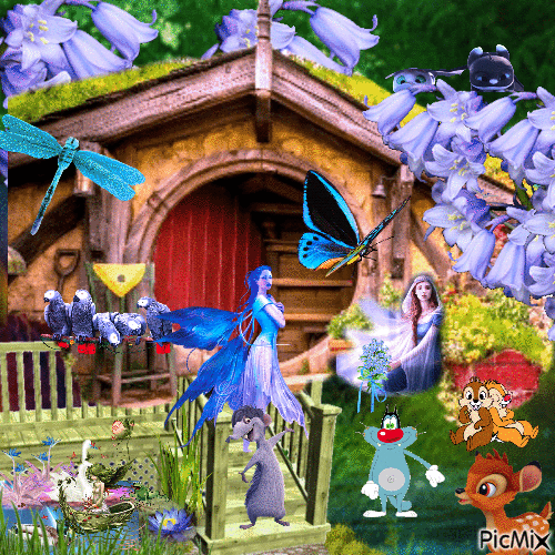 house in woods - Darmowy animowany GIF