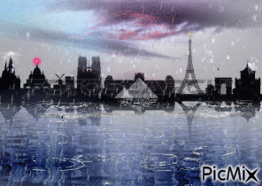 Rainy Night in Paris! - Animovaný GIF zadarmo