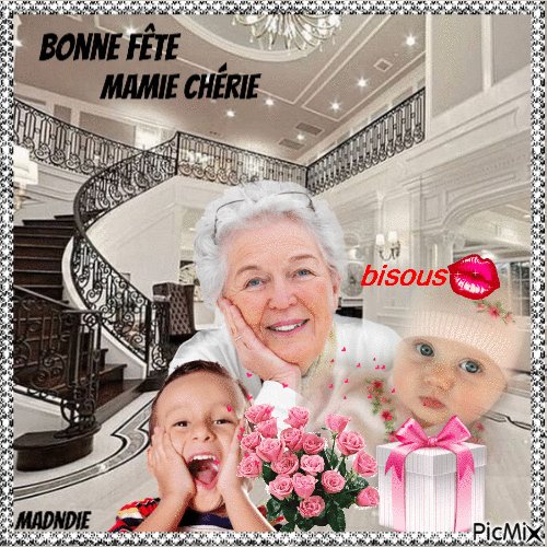 bonne fête mamie - Бесплатный анимированный гифка