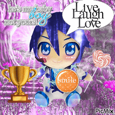 Gakupo Vocaloid: Live Laugh Love - Бесплатни анимирани ГИФ