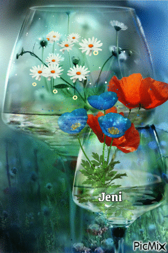 Flower in the glass - GIF animado gratis