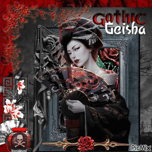Gotische Geisha - Kostenlose animierte GIFs