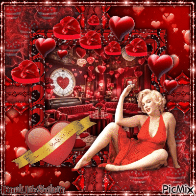 {#}Marilyn Monroe - Be my Valentine{#} - Бесплатный анимированный гифка