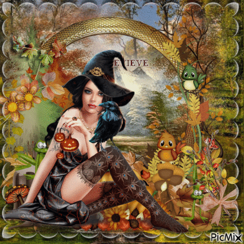 Sorcière d'automne - Free animated GIF
