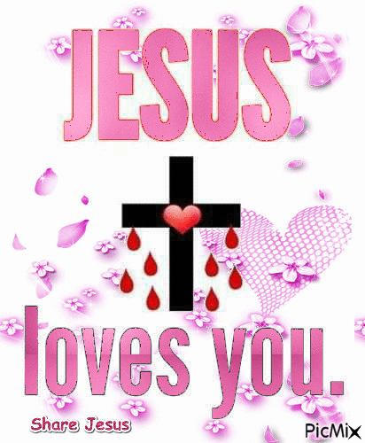 Jesus loves you - GIF animado gratis