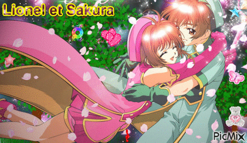 Giff Picmix Sakura chasseuse de cartes Lionel et Sakura créé par moi - Free animated GIF