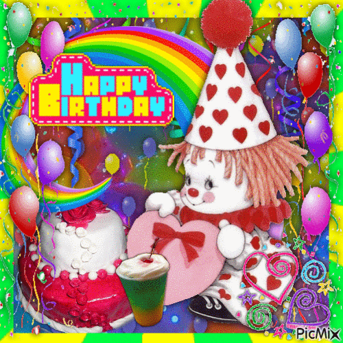 birthday clown - Gratis animerad GIF