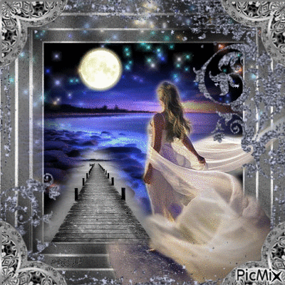 walk in the moonlight - Besplatni animirani GIF