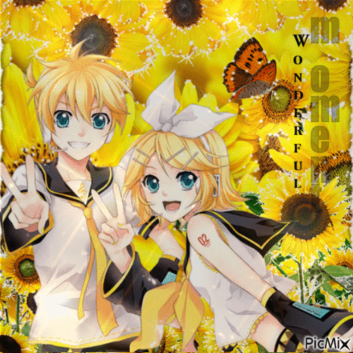 Vocaloid Rin & Len - GIF animado gratis