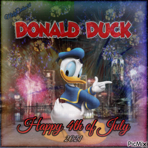 Happy 4th of July Donald Duck - Zdarma animovaný GIF