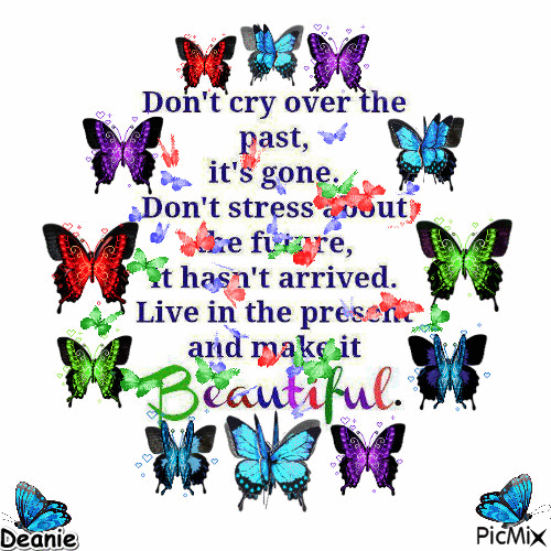 Saying: Don't Cry Over The Past - GIF animado grátis
