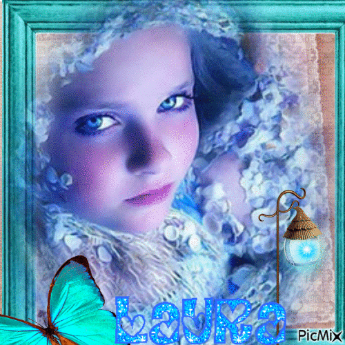 Laura turquoise - GIF animé gratuit