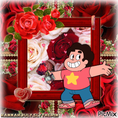 {♥}Steven Presents to you a Red Rose{♥} - GIF animé gratuit