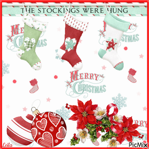 The stocking were hung. Merry Christmas - 免费动画 GIF