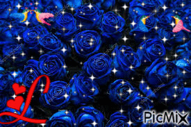 Blue roses bouquet - Безплатен анимиран GIF