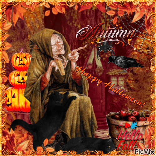 Autumn Witch - Gratis animerad GIF
