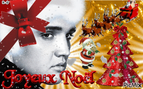 Joyeux Noël a tout les fans d'Elvis - GIF animé gratuit