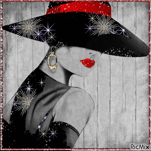 Glamour donna con cappello. - 免费动画 GIF