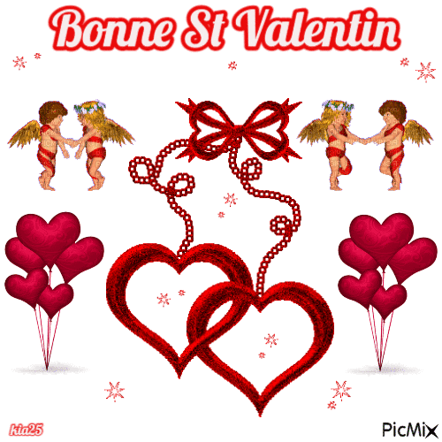 St Valentin anges et cœurs - Бесплатный анимированный гифка