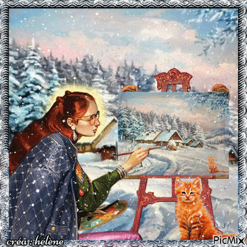 Un tableau dans la neige - Δωρεάν κινούμενο GIF