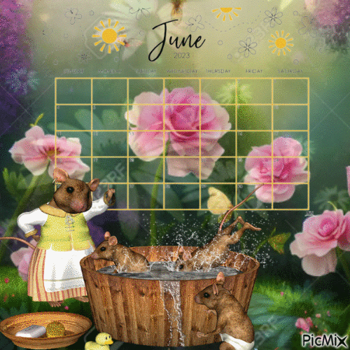 June Calendar - GIF animasi gratis