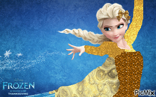 Elsa gold (Gelda) - GIF animé gratuit