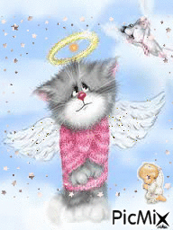 Gatos al cielo - GIF animasi gratis