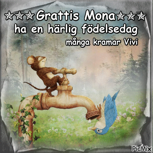 Grattis Mona 2019 - GIF animate gratis