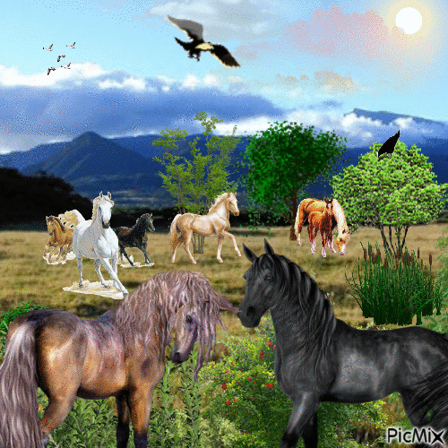 Royaume chevaux - Бесплатный анимированный гифка