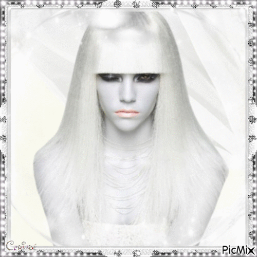 A white portrait of a woman - Бесплатни анимирани ГИФ