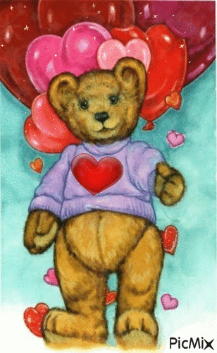 Valentine Bear - Animovaný GIF zadarmo