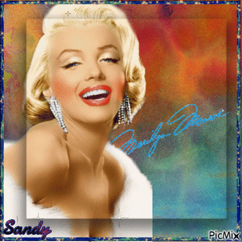 Marilyn Monroe sobre fondo abstracto - Ücretsiz animasyonlu GIF