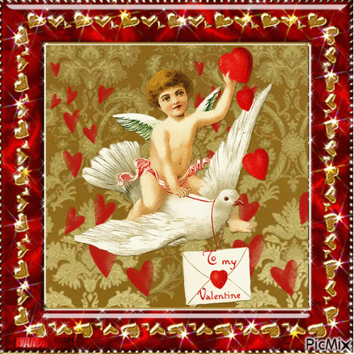 Valentines-cupid-hearts - Gratis animerad GIF
