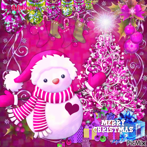Merry Christmas / Pink - Δωρεάν κινούμενο GIF