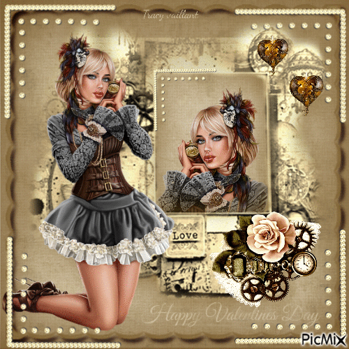 Steampunk love for Valentine's Day - Free animated GIF