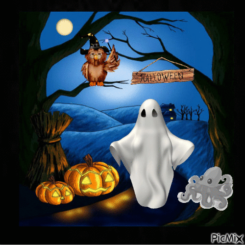 Halloween ghost - GIF animé gratuit