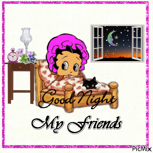 Good night my friends - GIF animasi gratis