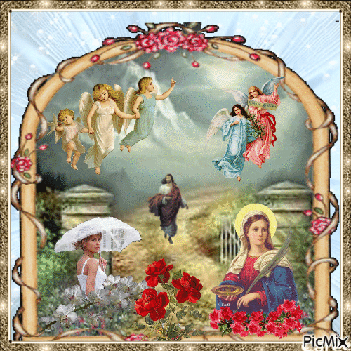 Appearance of Christ and the Mother of God! - Бесплатни анимирани ГИФ