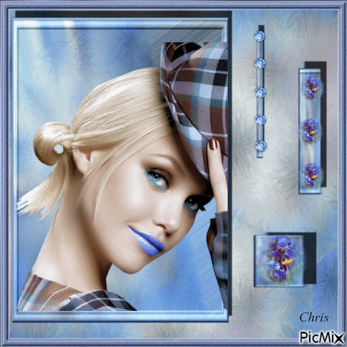La jeune femme aux lèvres bleues - GIF animado grátis