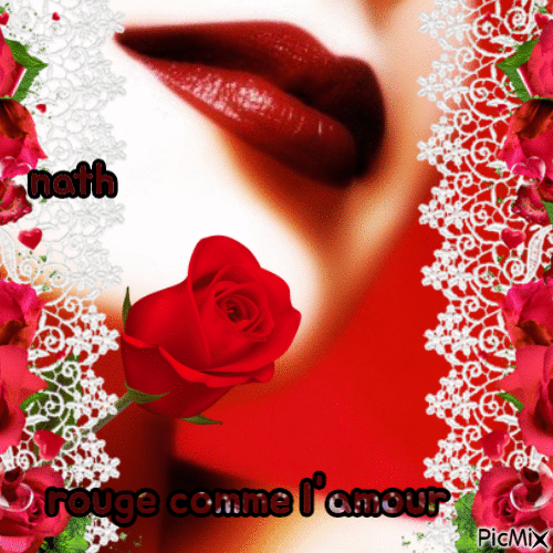 La rose rouge  ,concours - Ingyenes animált GIF