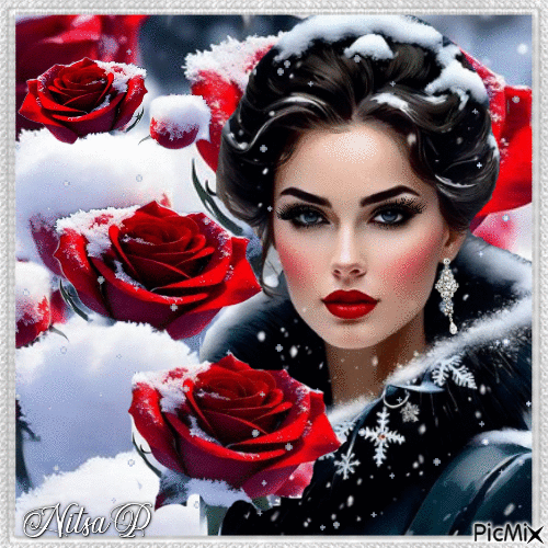 🤍 Winter roses 🤍 - Nemokamas animacinis gif