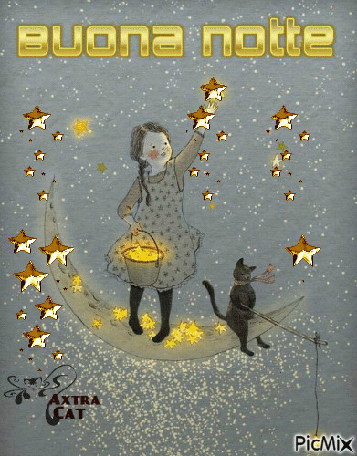 bambina tra le stelle - Бесплатный анимированный гифка