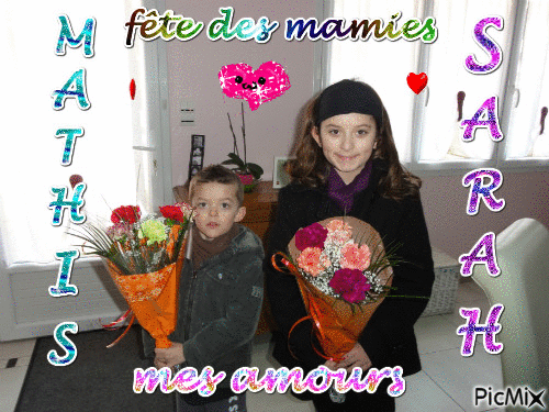 Sarah et Mathis mes amours - Free animated GIF
