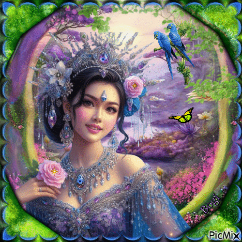 Oriental fantasy...🦜 - Ilmainen animoitu GIF